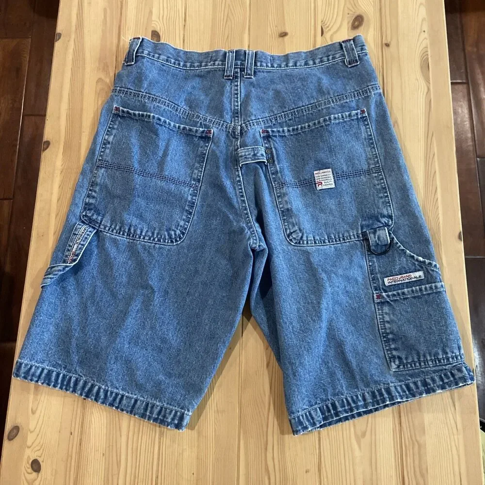 Vintage Paco Jeans Shorts Mens 33 Denim Jorts Blue Y2K Hip Hop Baggy